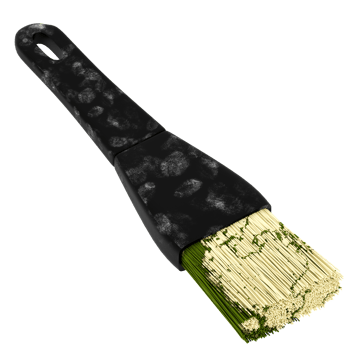 Render kitchen brush black bristles utensil with transparent background png