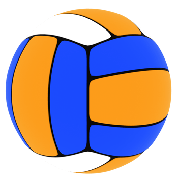 3d render colorful volleyball ball with transparent background png