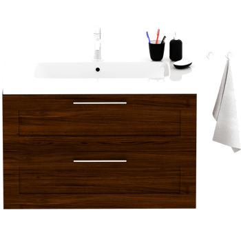 Render bathroom sink cabinet wood modern hygiene with transparent background png