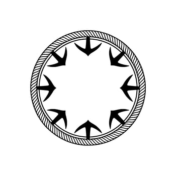 Circular Nautical Emblem Arrows Rope Detail vector