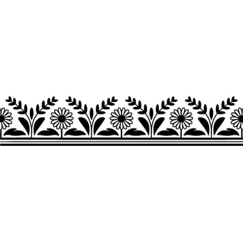 Elegant Floral Border, Vintage Style, Decorative Element, Textile - Pattern vector