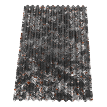 3d render corrugated metal sheet rusty industrial roofing texture construction with transparent background png