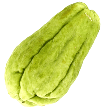 Render green chayote fruit vegetable with transparent background png