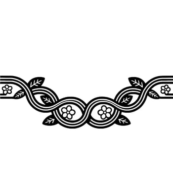 Elegant Celtic Border, Floral Ornamentation, Vintage vector