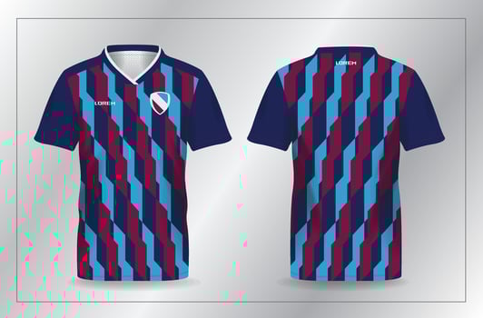 Blue and maroon sports jersey design vector