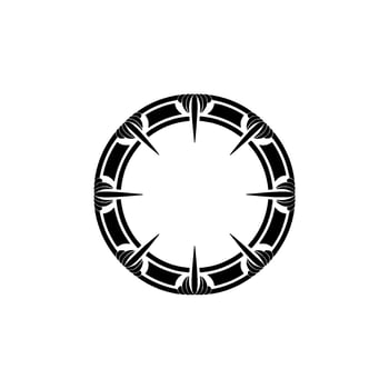 Intricate Tribal Circle Emblem, Minimalist, Ornamental vector