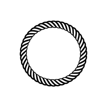 Minimalist Rope Circle, Modern Element, Twine vector