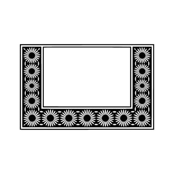 Geometric Sunflower Frame, Minimalist - Floral vector