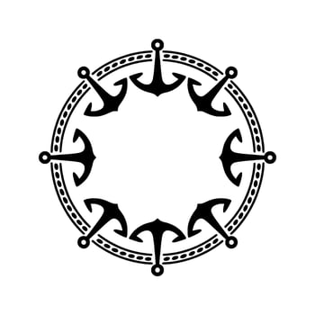 Nautical Anchor Circle, Vintage Maritime, Marine vector