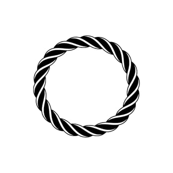 Minimalist Twisted Rope Circle, Modern Element vector