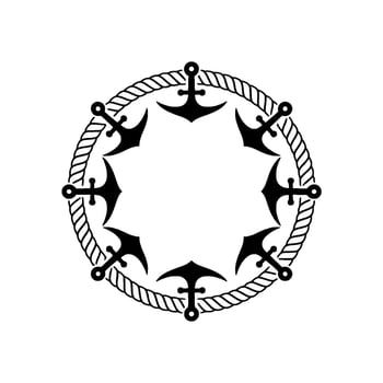 Nautical Circle, Anchored Strength, Maritime Symbolism vector