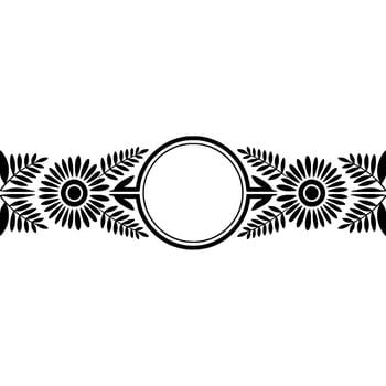 Elegant Floral Border, Vintage , Decorative Element - Circular vector