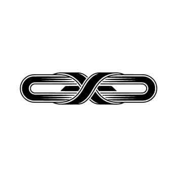 Intertwined Loops, Minimalist Symbol, Continuous Connection vector