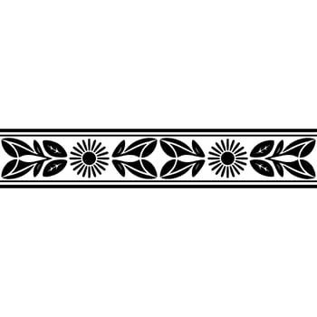 Stylized Black Leaf Border, Geometric vector