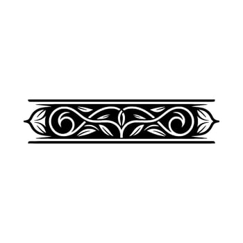 Elegant Botanical Border, Vintage Element, alternate version 69 vector