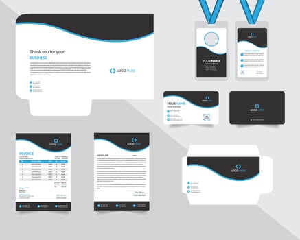 corporate identity design template set vector