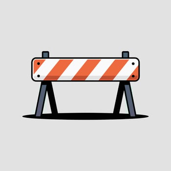 Flat Illustration of a Road Barrier on White Background vector