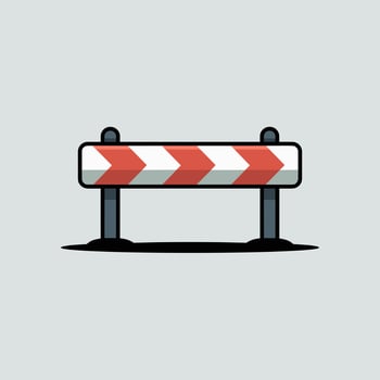 Flat-Style Safety Barrier with Striped Pattern vector