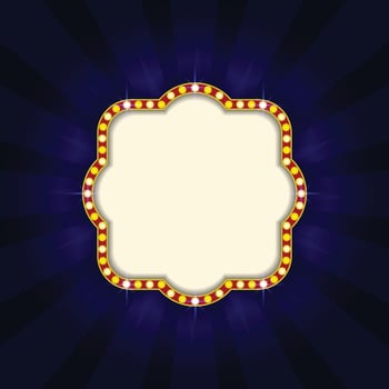 Cinema retro with blue neon and beautiful concept vector
