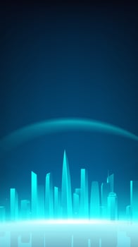 Futuristic city skyline illustration vector