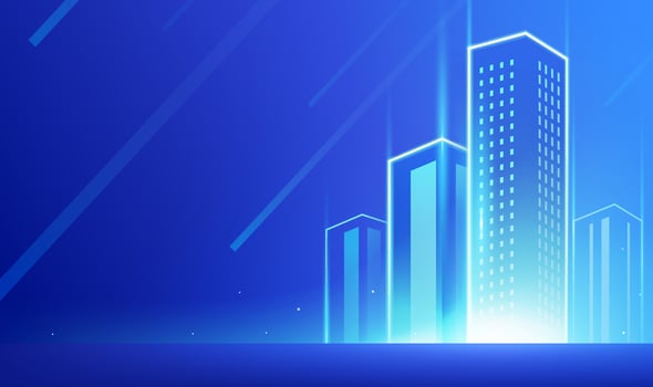 Futuristic city skyline design vector