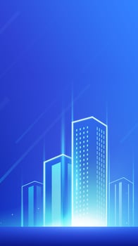 Vertical version technology background bright futuristic city vector