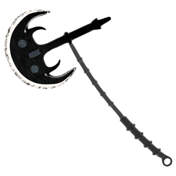 3d render fantasy battle axe weapon dark with transparent background png