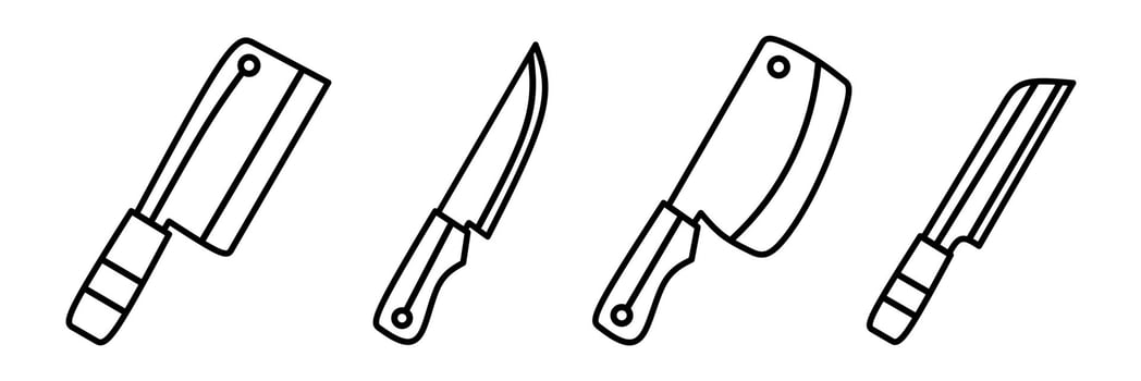 Knife icon. Knife thin line icon collection. Stock . vector