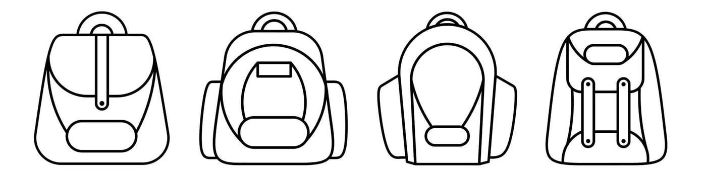 School bag icon. School bag thin line icon collection. Stock vector