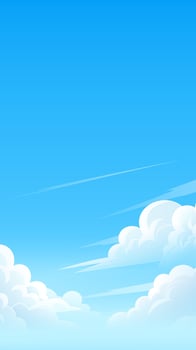 Colorful clouds in bright blue sky vector