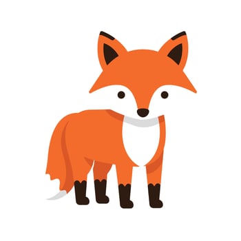 Clean Outline Fox Sketch with Black Legs and Round Eyes EPS 10 vector