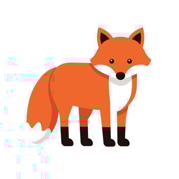 Adorable Woodland Animal Fox Clipart for Kids EPS 10 vector