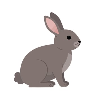 Cute Bunny Character with Pink Ears and Fluffy Tail EPS 10 vector