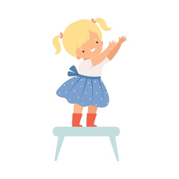 Cute Girl with Rag Helping to Clean, Nature and Ecology Protection Concept Cartoon Style Illustration vector