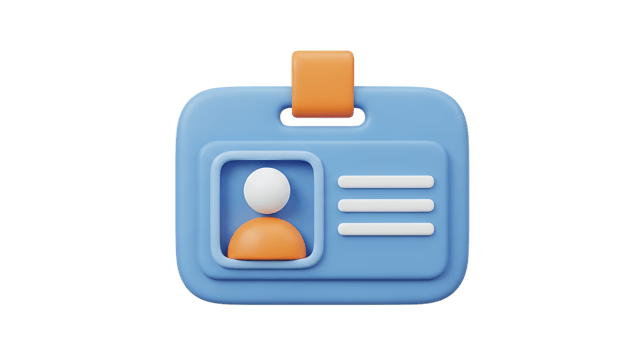 A blue and orange badge with a person in it png