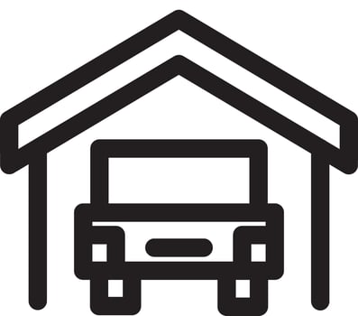 Garage with Rolled Door Symbol vector
