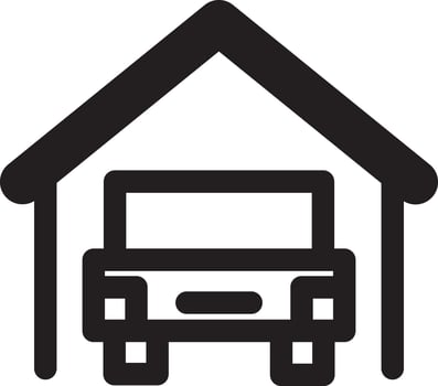 opened garage icon vector