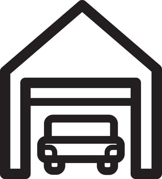 Simple Line Garage Illustration vector