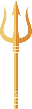 Golden trident design with sharp prongs and handle in simple style perfect for mythology and sea themes vector