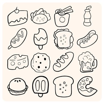Fun Cartoon Food Doodle Collection vector