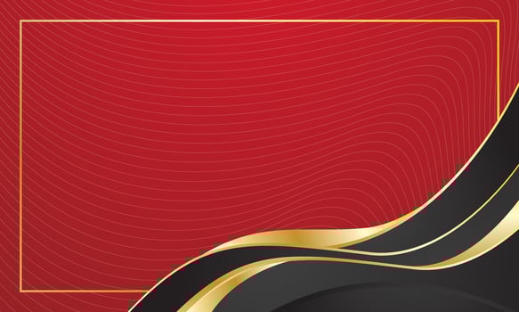 Red certificate background with luxury black gold waves vector