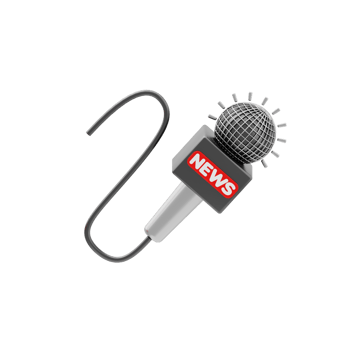 News broadcasting microphone 3d icon. News microphone for live reporting png