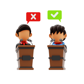 Debate radio 3d icon. Debate between two speakers png