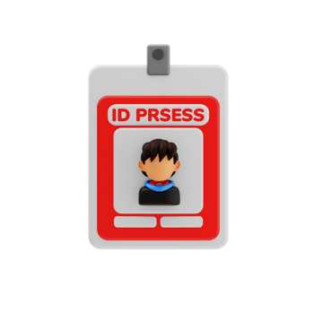 Press ID card 3d icon. Press ID card with journalist photo png