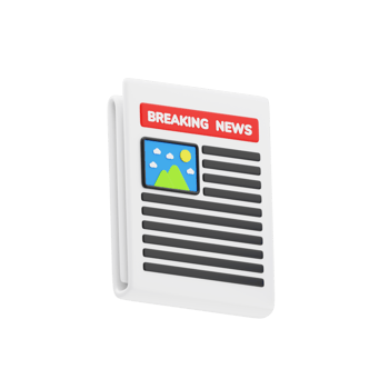 Breaking News Article 3D Icon png