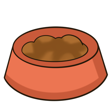 Red dog food bowl or cat food bowl clip art png