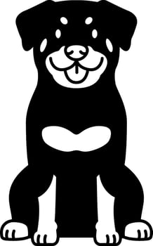 black and white illustration icon of a Rottweiler vector