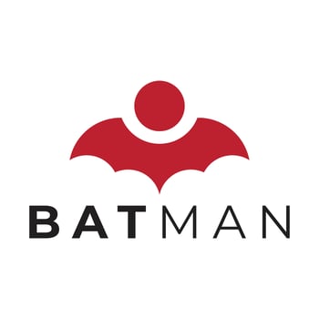 Stylish Batman Logo Redesign A Modern Minimalist Iconography Interpretation Bold Typography and Clean Lines vector