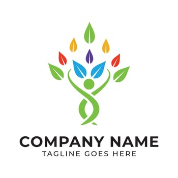 Vibrant Tree of Life Logo Design Representing Growth and Well being with Colorful Leaves vector