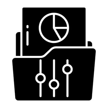 Analytical folder editable icon in solid design vector